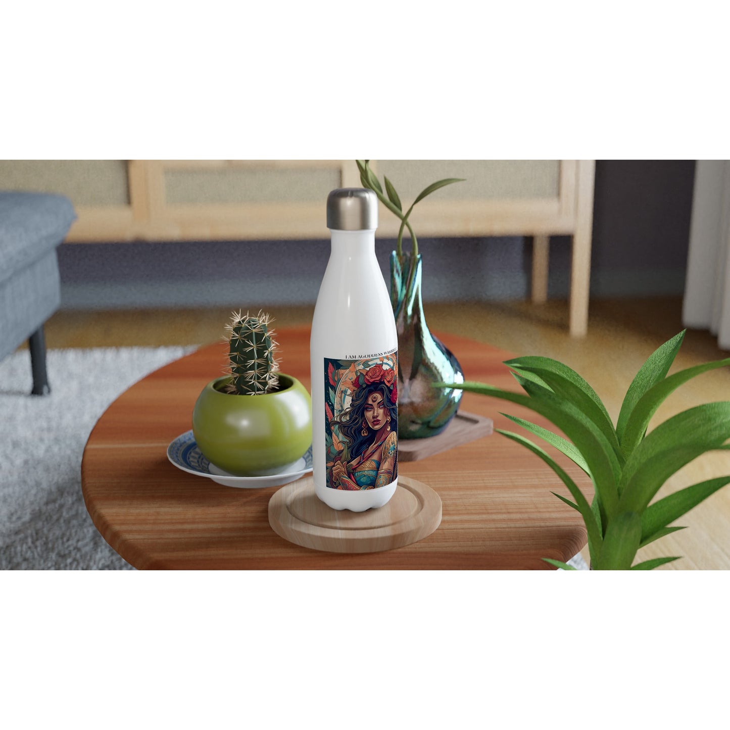 I AM A GODDESS WARRIOR Mug - XOCHIL - Inspirational -White 17oz Stainless Steel Water Bottle