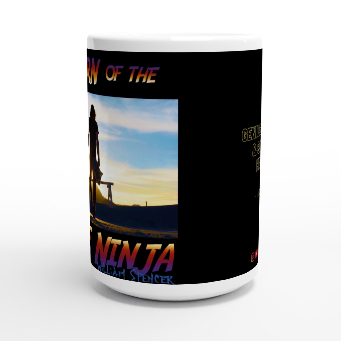 Return of the Skate Ninja - White 15oz Ceramic Mug