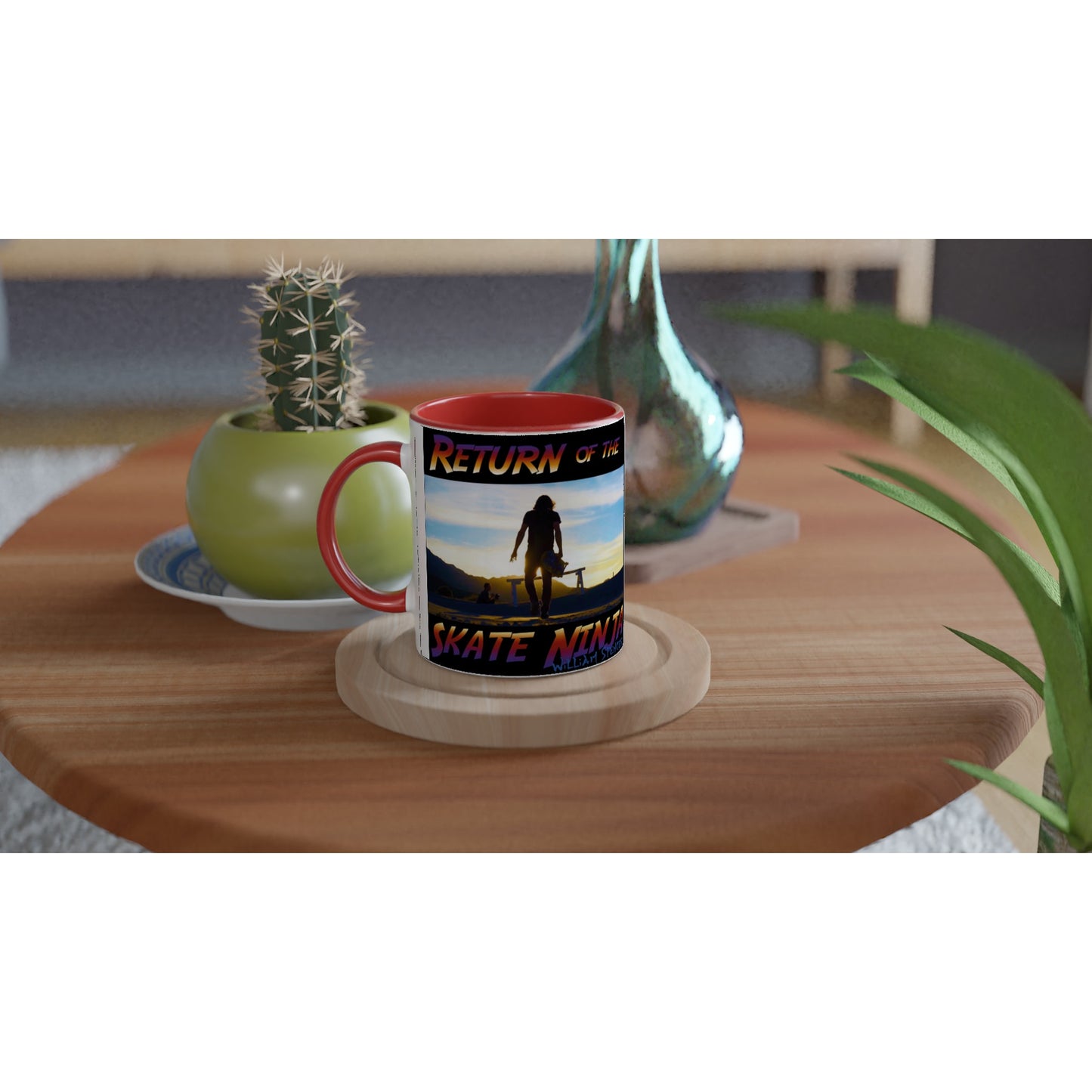 Return of the Skate Ninja - White 11oz Ceramic Mug with Color Inside