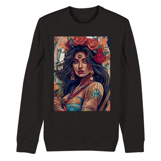 Goddess Warrior XOCHIL -  Organic Unisex Crewneck Sweatshirt