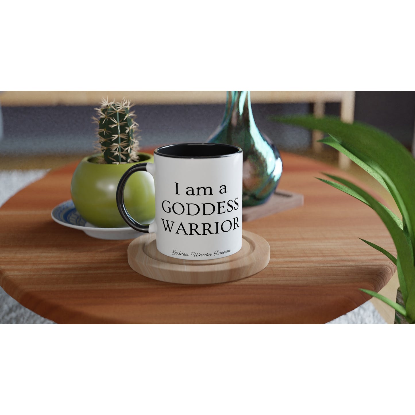 I am a GODDESS WARRIOR - PINK SAMURAI - White 11oz Ceramic Mug with Color Inside