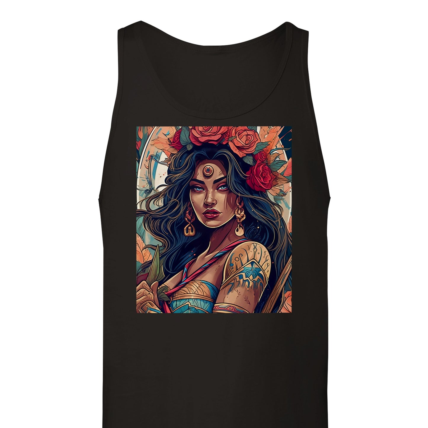 Goddess Warrior XOCHIL - Canvas - Premium Unisex Tank Top