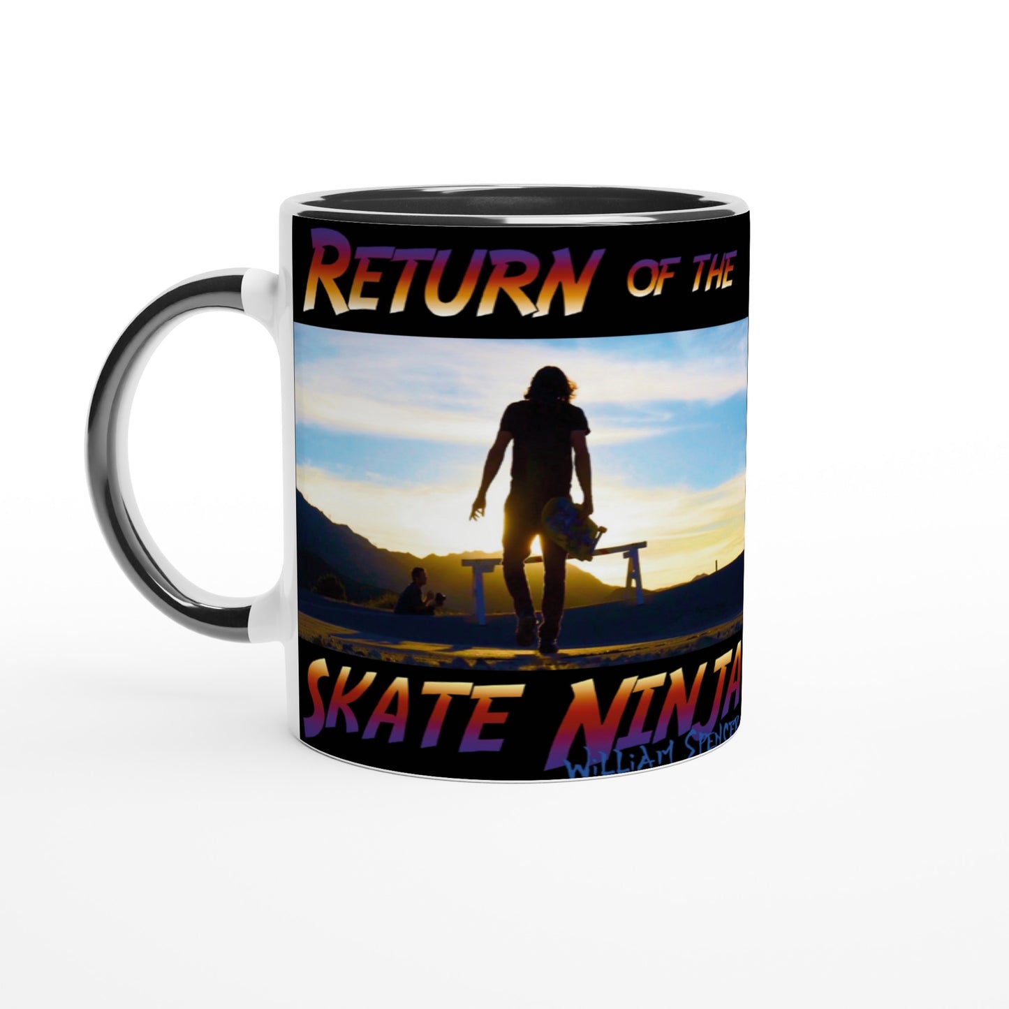 Return of the Skate Ninja - White 11oz Ceramic Mug with Color Inside