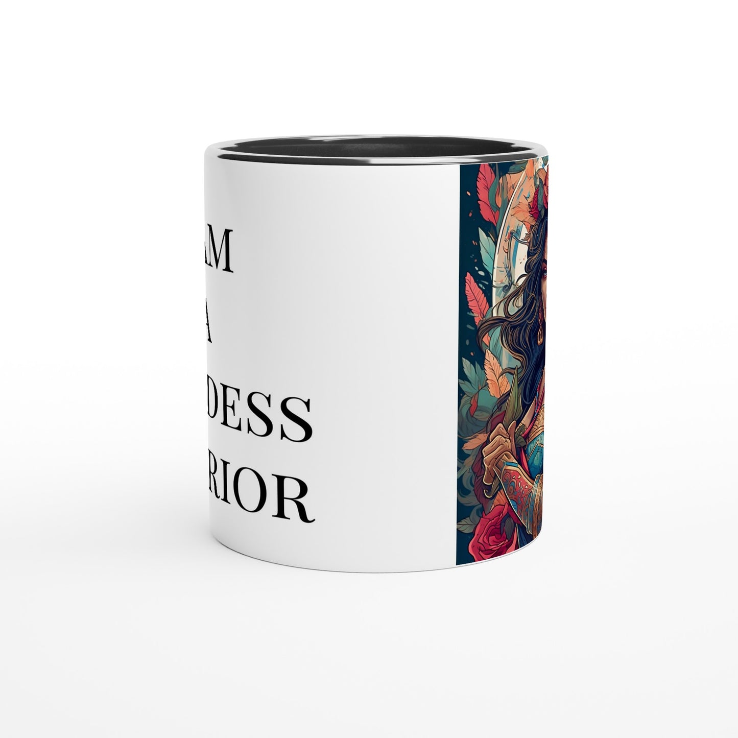 I AM A GODDESS WARRIOR  Mug - XOCHIL - Inspirational -  White 11oz Ceramic Mug with Color Inside