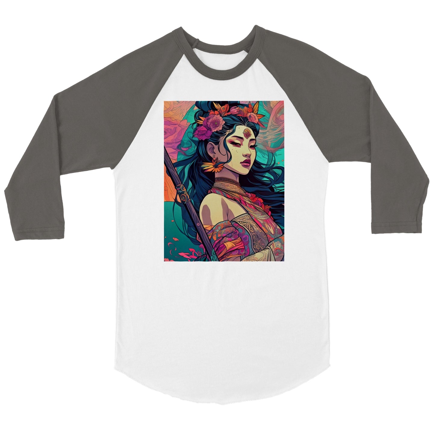 Goddess Warrior Lady Xian  -  Unisex 3/4 sleeve Raglan T-shirt