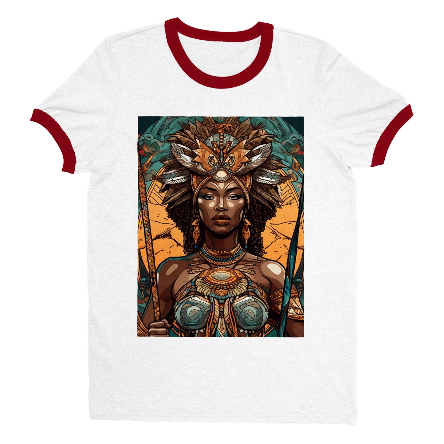 Goddess Warrior Oya African Goddess - Unisex Ringer T-shirt