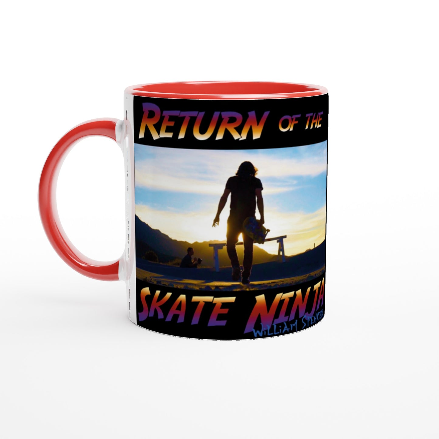 Return of the Skate Ninja - White 11oz Ceramic Mug with Color Inside