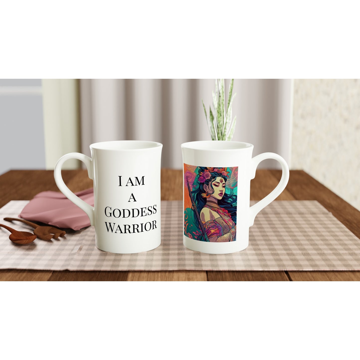 I am a Goddess Warrior - LADY XIAN -  White 10oz Porcelain Slim Mug