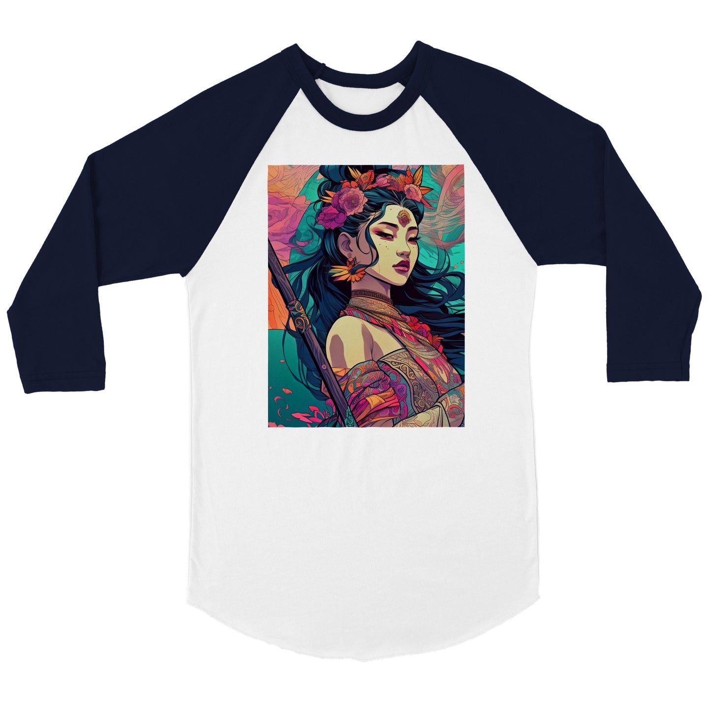 Goddess Warrior Lady Xian  -  Unisex 3/4 sleeve Raglan T-shirt