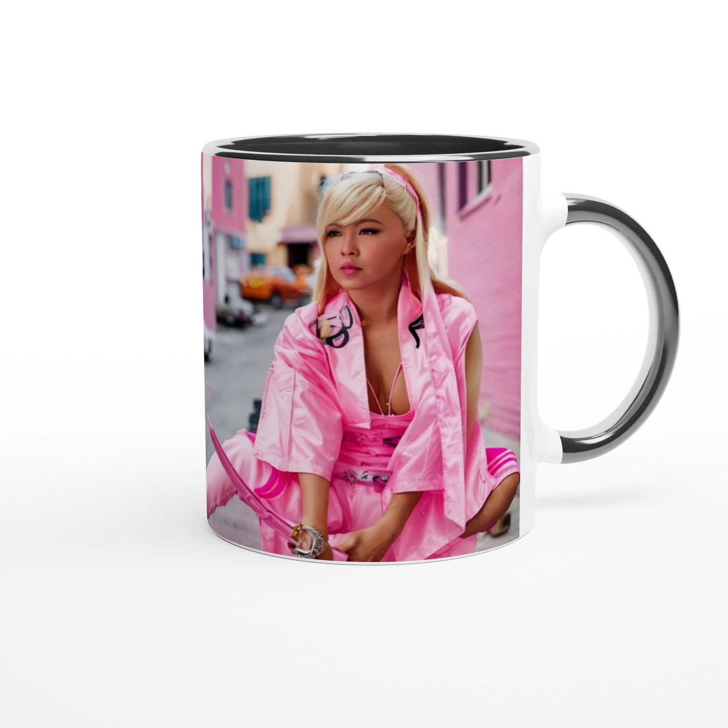 I am a GODDESS WARRIOR - PINK SAMURAI - White 11oz Ceramic Mug with Color Inside