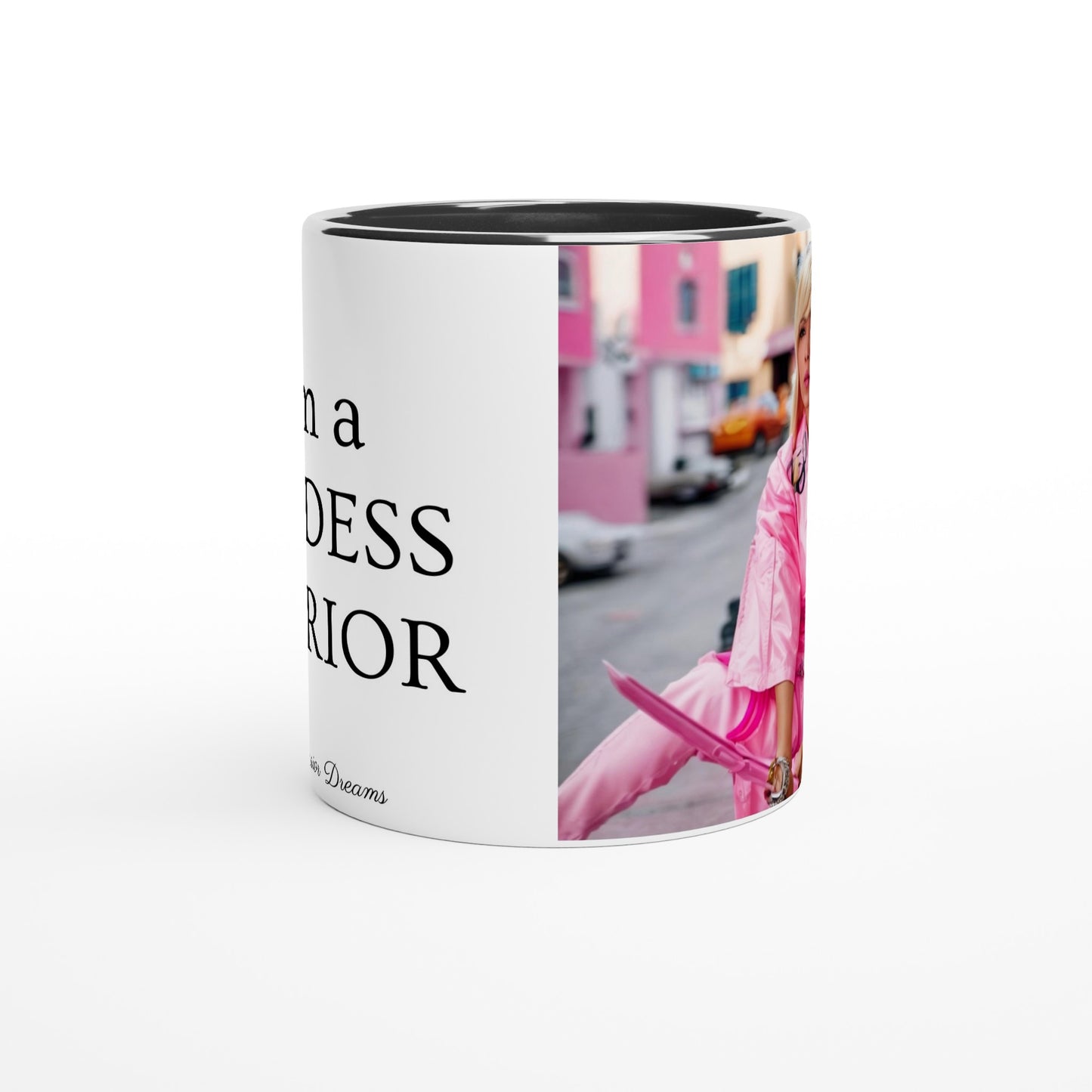 I am a GODDESS WARRIOR - PINK SAMURAI - White 11oz Ceramic Mug with Color Inside