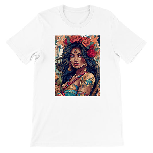 Goddess Warrior XOCHIL - Polycotton Unisex Crewneck T-shirt