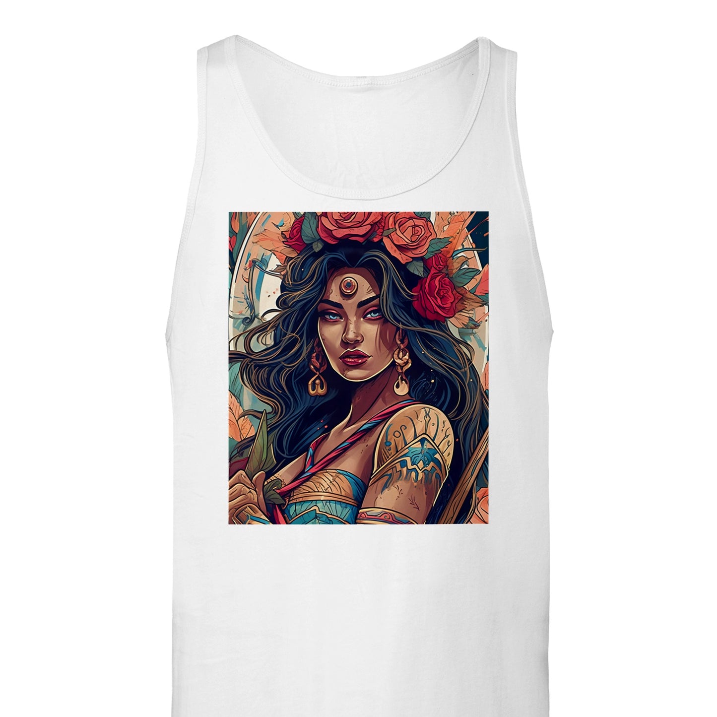 Goddess Warrior XOCHIL - Canvas - Premium Unisex Tank Top