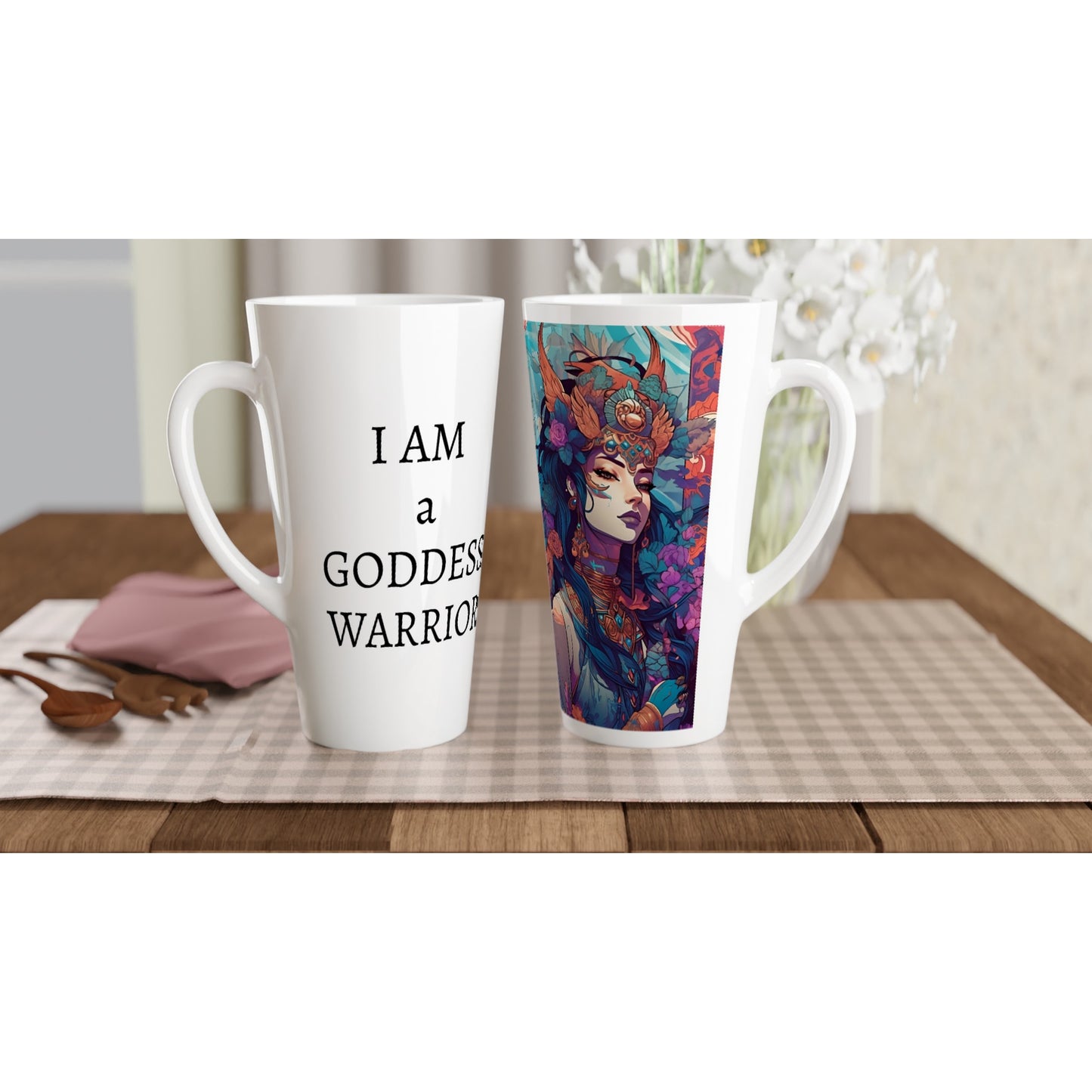 Goddess Warrior SHIVA - White Latte 17oz Ceramic Mug