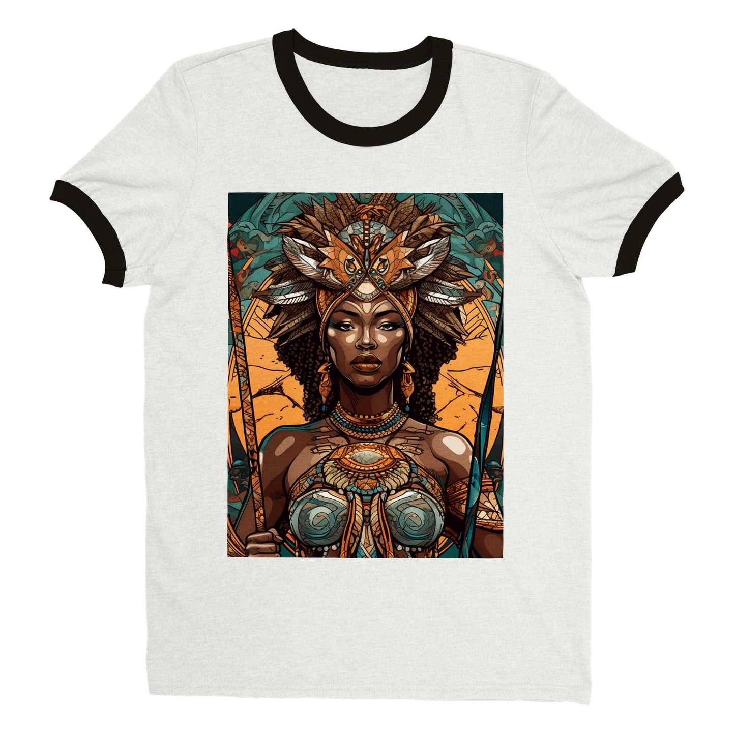 Goddess Warrior Oya African Goddess - Unisex Ringer T-shirt