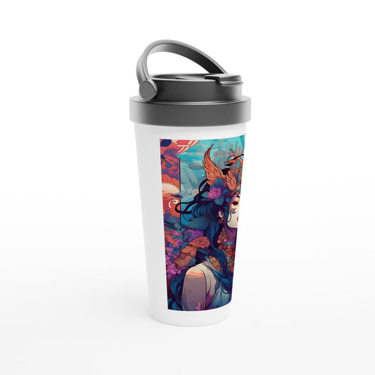 Goddess Warrior SHIVA - White 15oz Stainless Steel Travel Mug