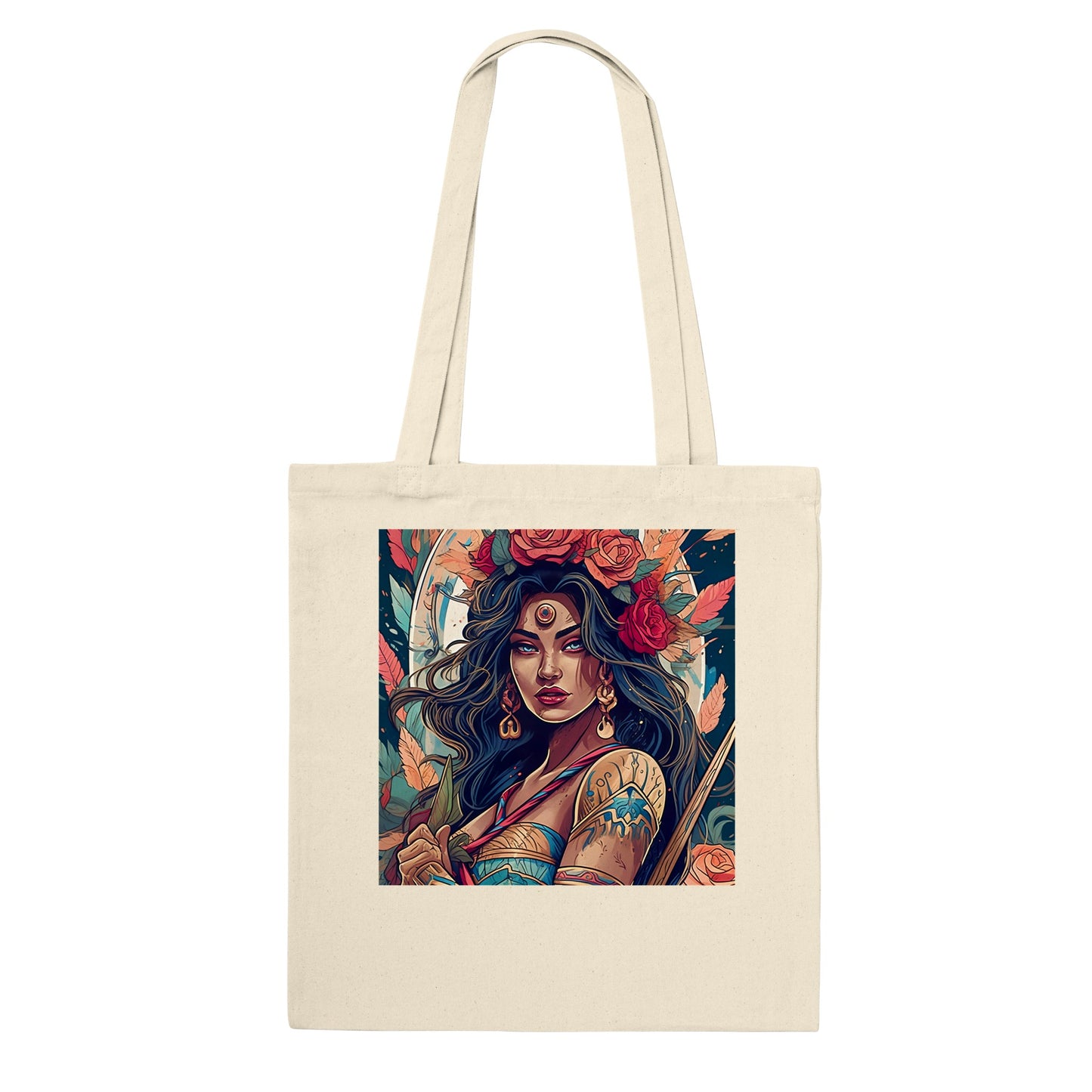 Goddess Warrior XOCHIL - Canvas - Premium Tote Bag